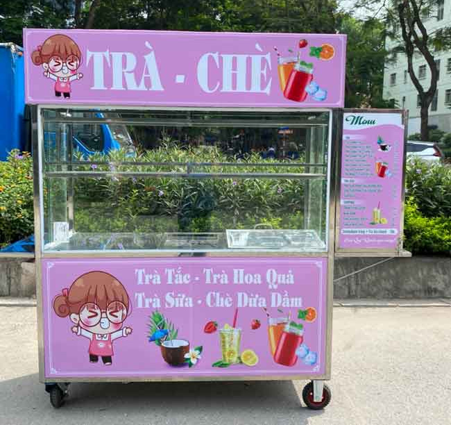 Mô hình xe trà sữa mini bán trong khu vui chơi trẻ em